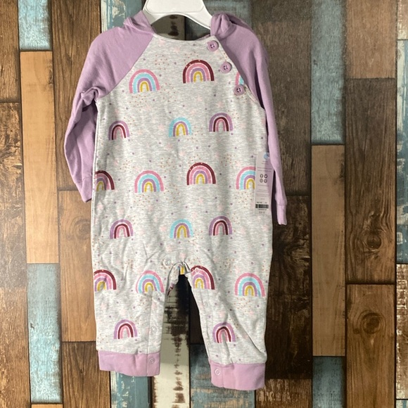 Robeez purple hooded rainbow onsie - Picture 1 of 16